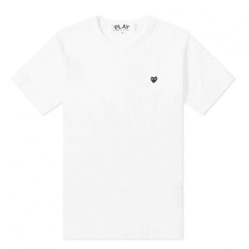 Comme des Garcons Play Little Black Heart T Shirt in White UK SEIKK